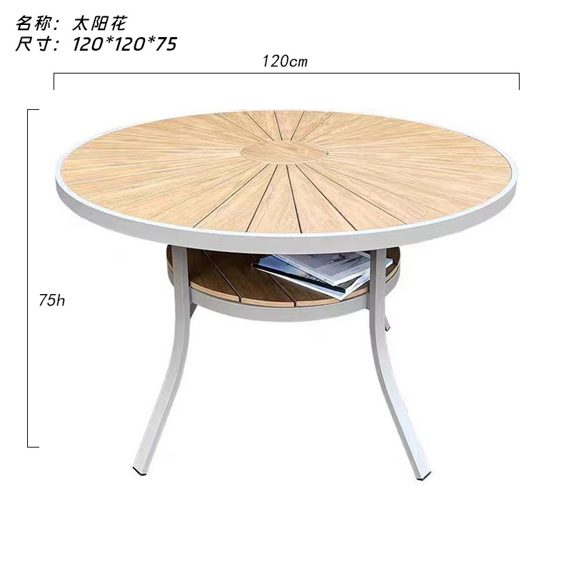 Mesa de balcón de ocio al aire libre patio de aleación de aluminio decoración de bocadillos tienda de té de leche centro comercial jardín terraza mesa comercial residencial