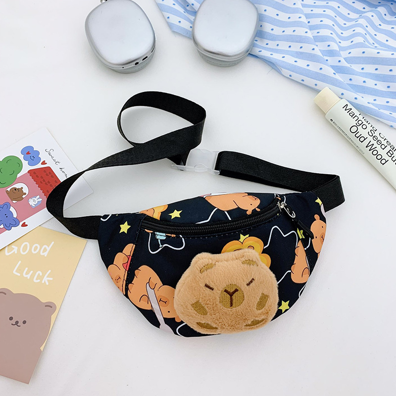 Kapibara bolso de pecho para niños nuevos dibujos animados lindos bolso de cintura para chicas extranjeras versátiles bolso de cintura para niños