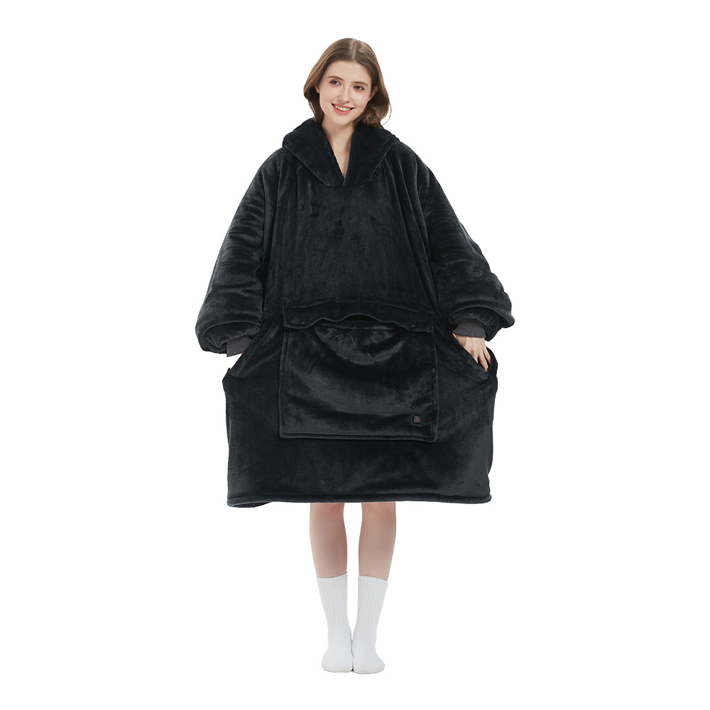 Manta perezosa con capucha con calefacción de tres zonas USB de Amazon