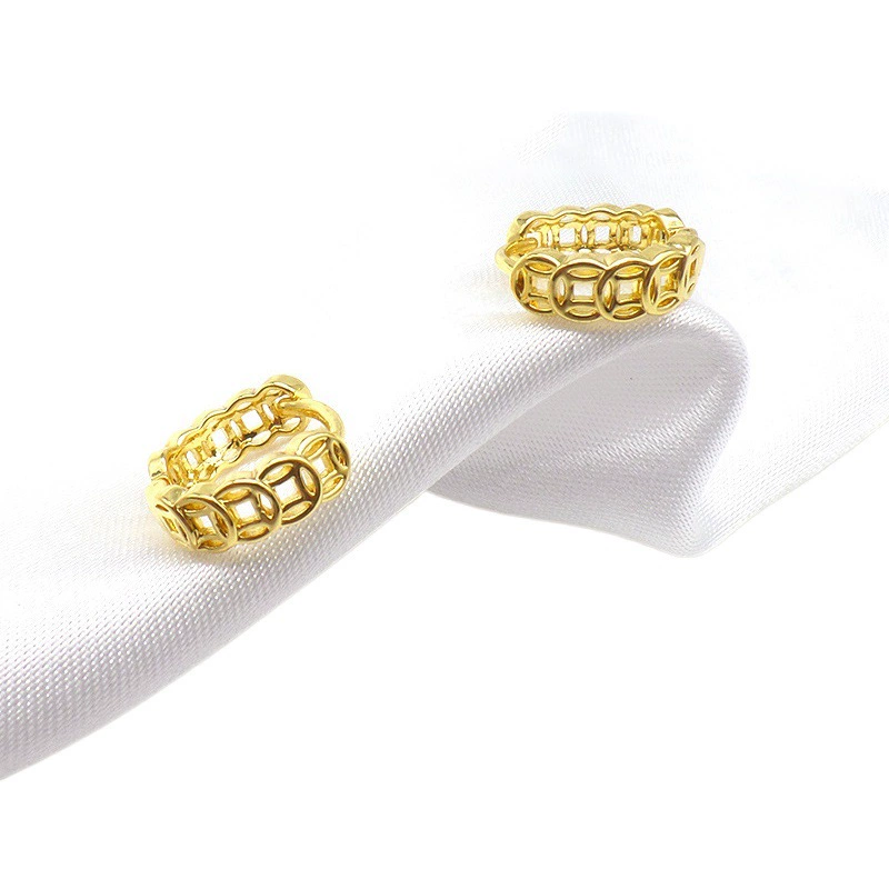 Серьги-кольца из латуни с позолотой, винтажные, простые, элегантные, оптом, для женщин