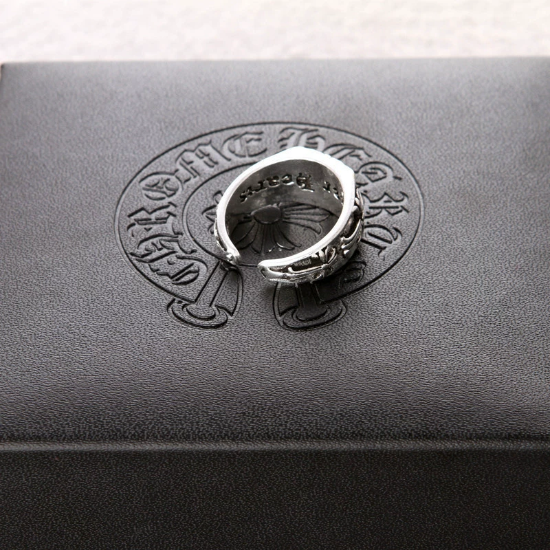 Ring Thai Bank Cylody, retro electroplated silver adjustable knuckle/cross design