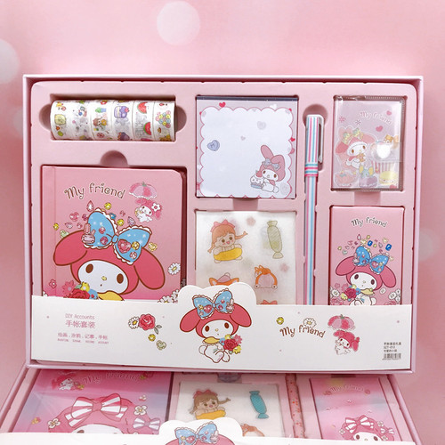 Cartoon Rabbit Handbook Set Combination Student Stationery Cute Girl Stickers Notepad Student Gift Prizes