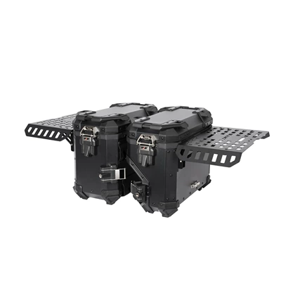 Armored Black Aluminum Alloy Three-Box: Motorcycle trunk
