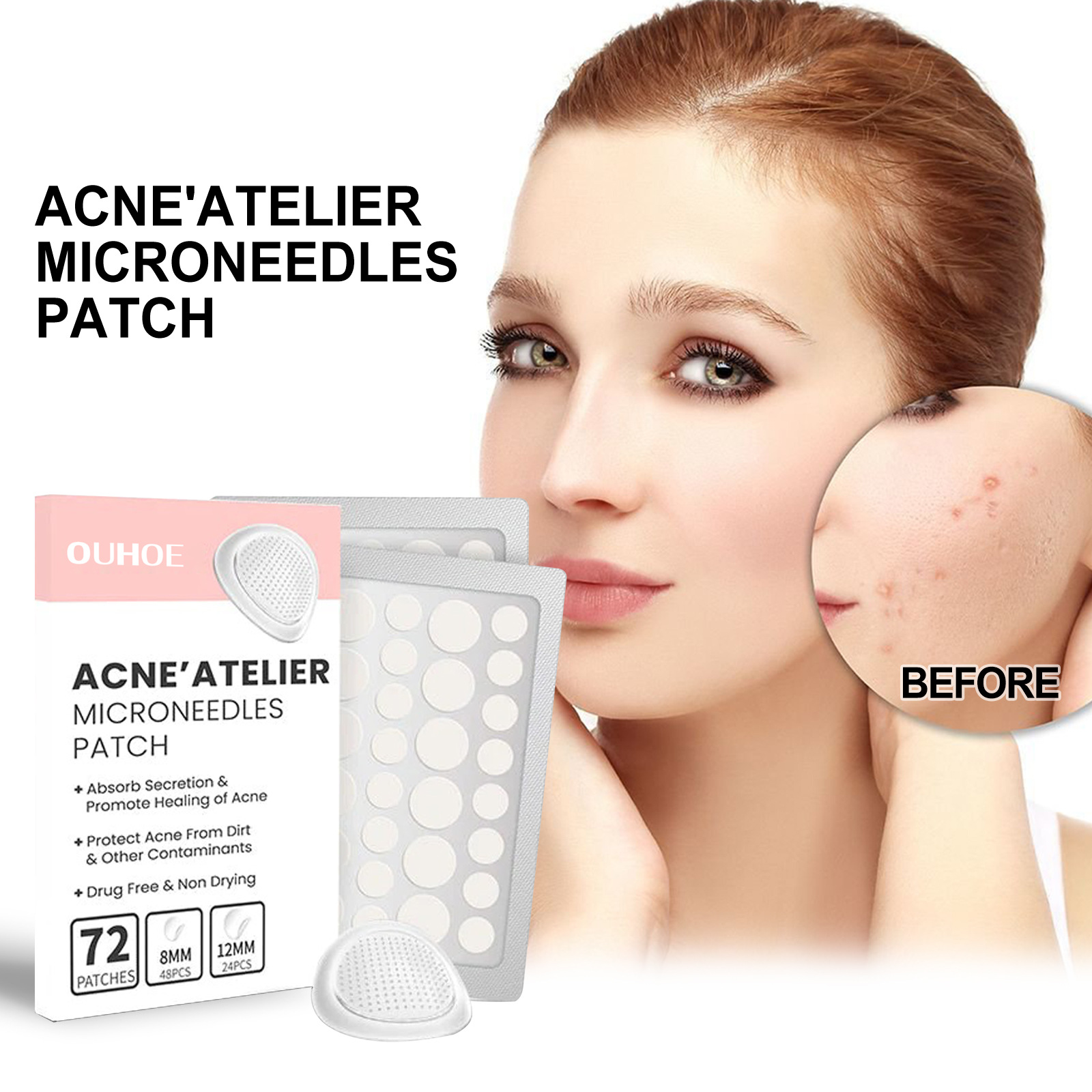 OUHOE – Patch réparateur de rougeurs du visage, nettoyant les Pores, hydratant et lissant, Patch contre l'acné de la peau_voghion.com