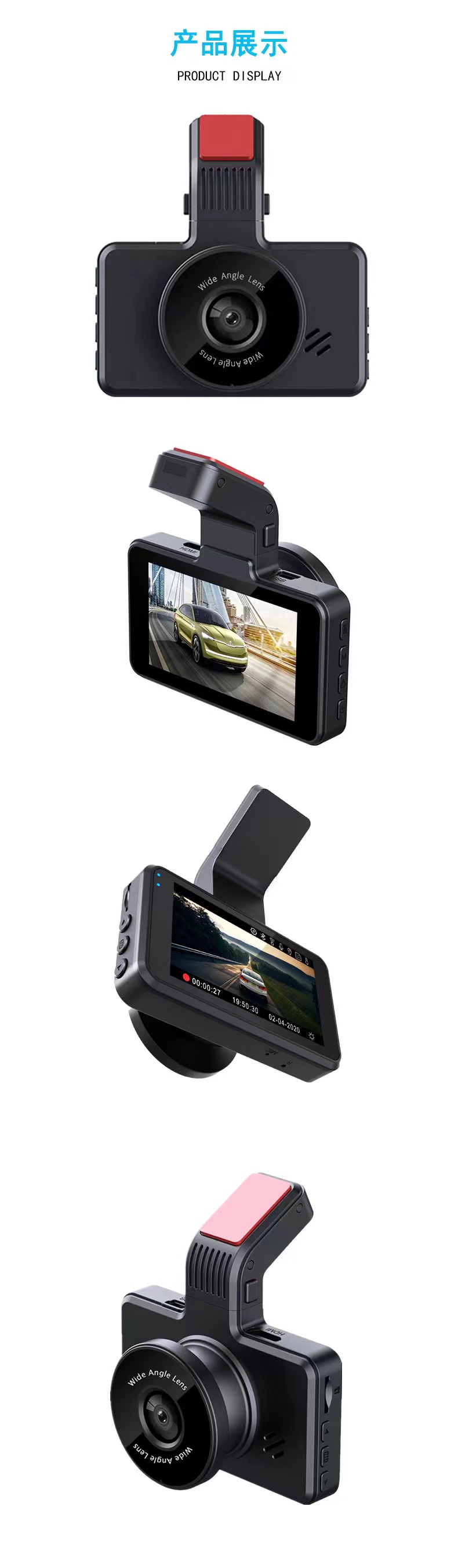 Cross-Border X1 Hd 1080P Driving Recorder 3inch Night Vision Dual-Lens Vehicle Recorder Wifi Cycle Recording