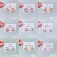 麗貝麗影メッキ厚金高品質フランスファッションジルコン真珠ピアス925銀針レトロ女性イヤリング