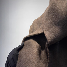 柜上2W+用料JU大/CHU口意大利骆驼绒+牦牛绒双面围巾款大衣短款女