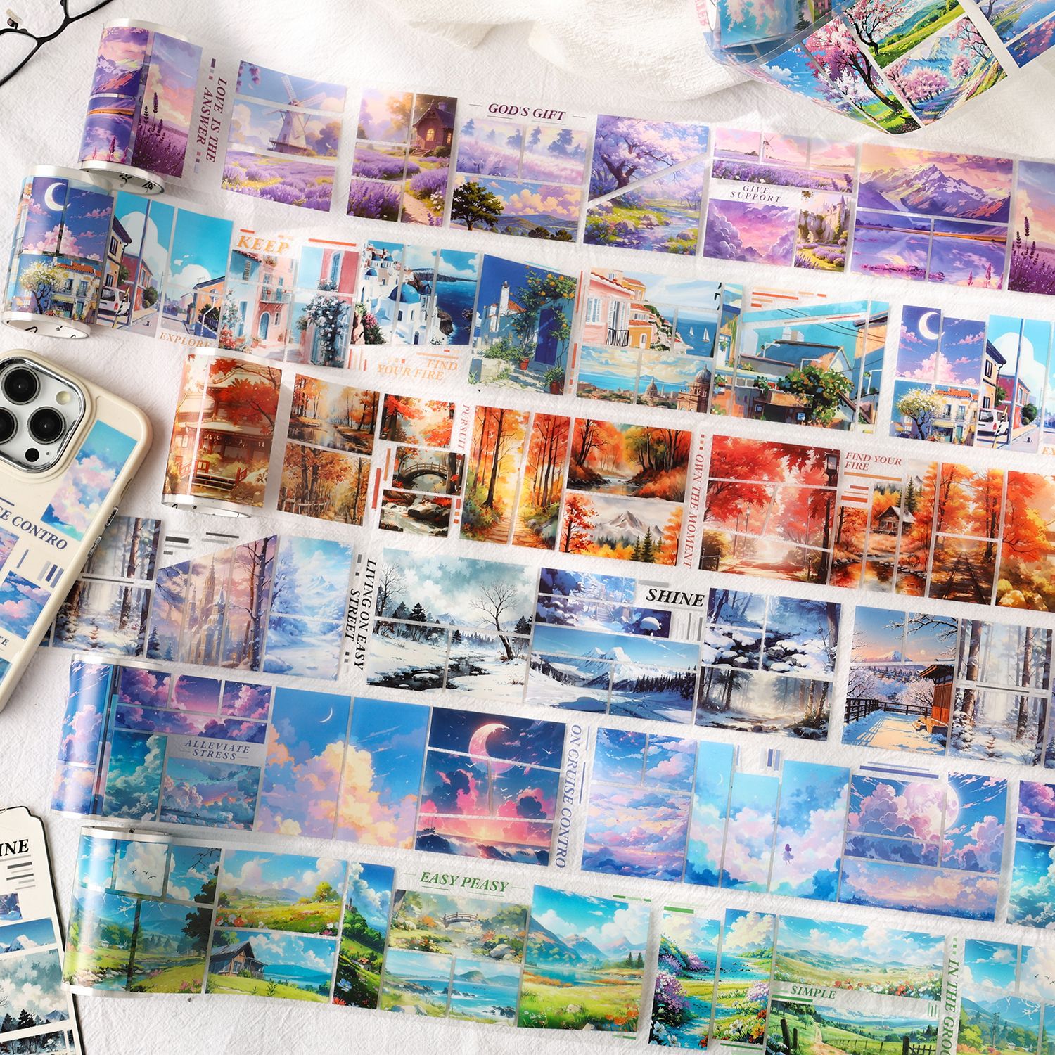 Yue Zhen recorte de sueños pegatinas de sombra cinta adhesiva de mano cinta adhesiva transfronteriza cinta adhesiva de decoración cinta adhesiva de mano mascota cinta adhesiva de mano