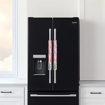 Cross-Border Pink Christmas Handle Gloves Home Appliances Refrigerator Dishwasher Refrigerator Door Protective Cover Festive Atmosphere Decorative Cover (Universal seat cover) - 01-1pc138cm368cm