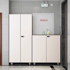 家庭用廊下用ロック付きシューズキャビネット、車輪付き、可動式盗難防止、屋外エレベーター廊下ドアパスワードロックキャビネット