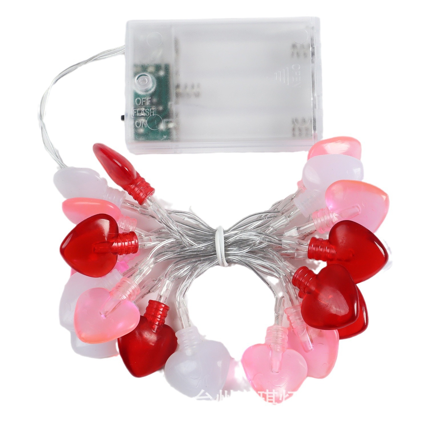 Nuevas luces LED de cadena para el Día de San Valentín, luces de batería de tres colores, rojo, rosa y blanco, con forma de corazón, para decoración de habitación, dormitorio, luces navideñas, tira de luces.