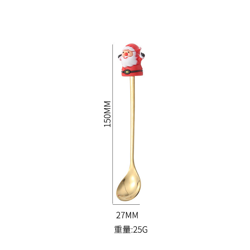 ステンレススプーン創意クリスマスツリーコーヒー攪拌スプーンデザート果物フォークスプーンフォーク食器プレゼントセット|undefined