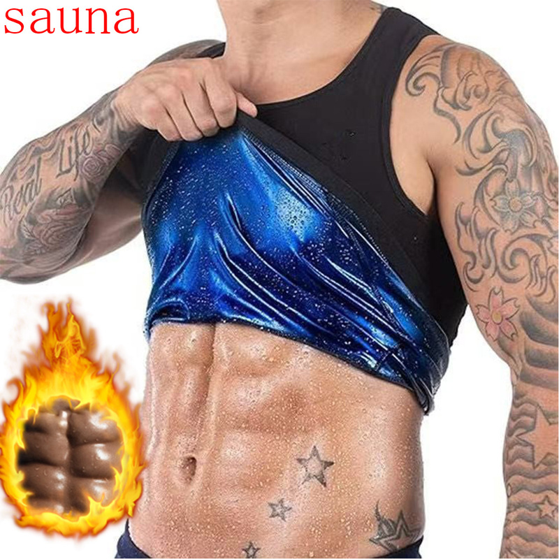Amazon Men's Sports Body Waisted Vest European and American Sauna Sweating Fitness Body Shaper Cross-border Sweaty Abdominal Tuck