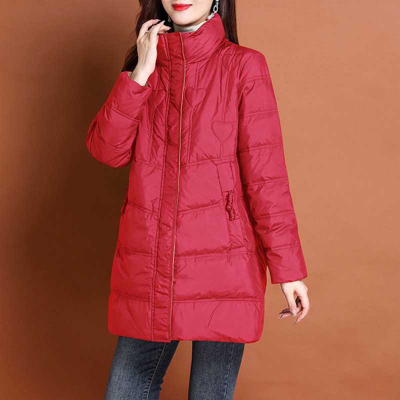 2025 down Jacket Loose White Duck down Mid-Length Thickeneded Mother Middle-Aged Warm Winter Women's Large Size