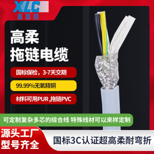 Trvvp Drag Chain Industrial Network Cable High Flexible Chain Copper Core Cable High Temperature Resistance Bending Resistance Multi-Core Signal Control Line