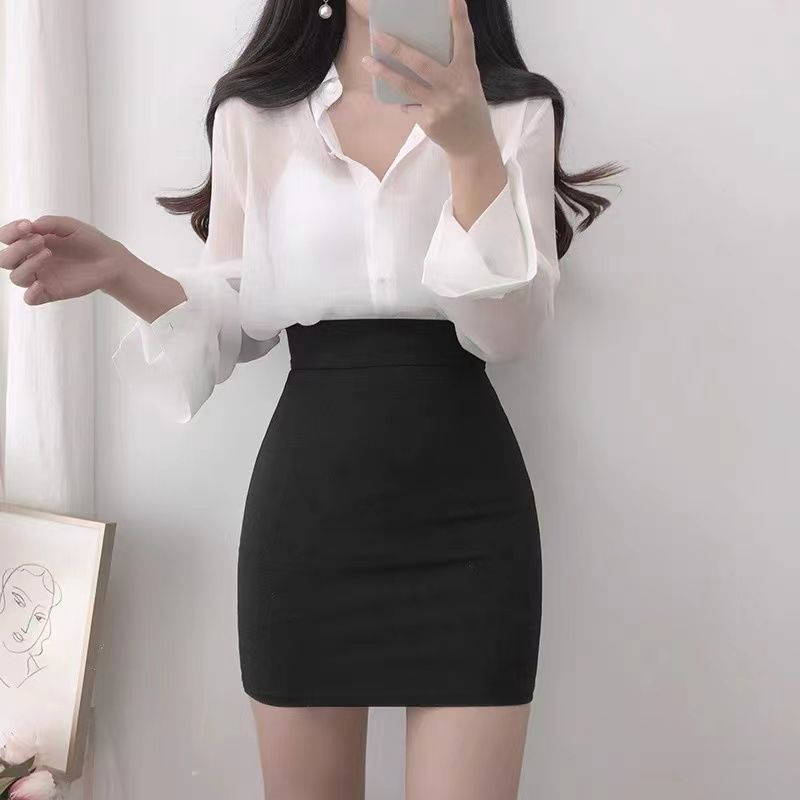 One-Step Skirt Women's Summer High-Waisted Tight Sexy Sexy Hip-Hugging Short Skirt 2025 New Black Skirt