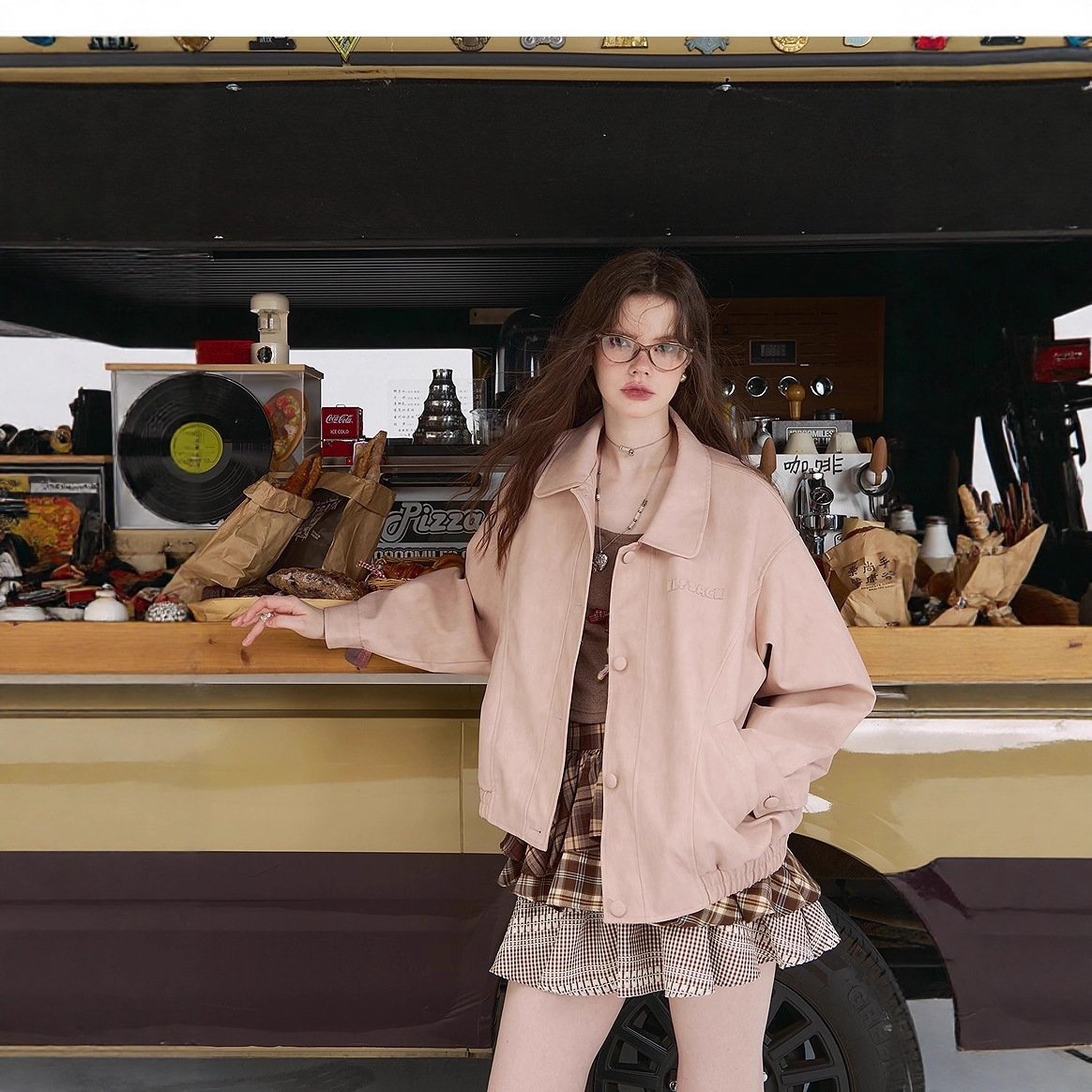 Fairy's Pocket Pink Matte Pu Leather Jacket Women's 2025 Early Autumn New High-Quality Miu Leather Jacket Top