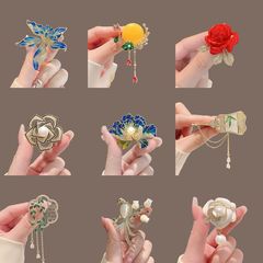 古風優雅牡丹花ブローチレトロ国風気質高級花胸花チャイナドレス漢服ピンアクセサリー