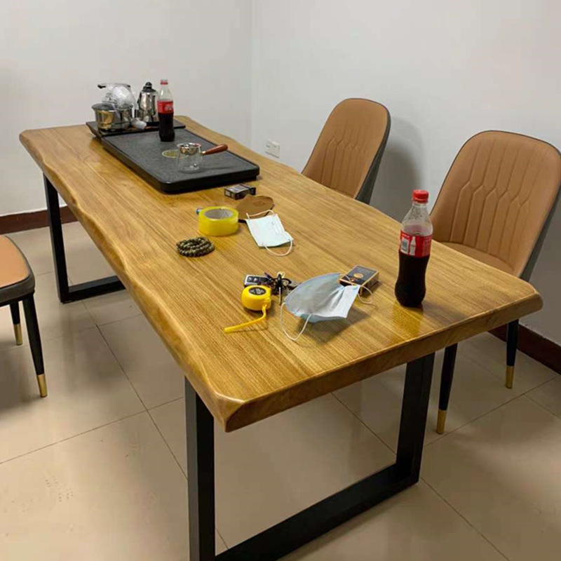 Mesa de comedor de madera maciza nórdica mesa de té rectangular mesa de hierro retro mesa larga loft estilo Industrial Oficina mesa de conferencias Mesa Grande