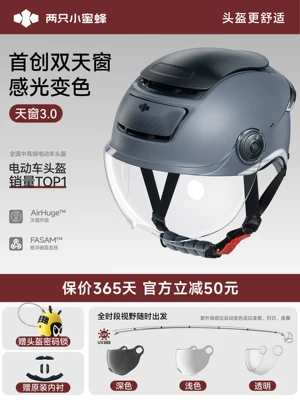 New Safety Helmet, Motosiklet kaskı (dəbilqə) - 30-summer-edition-photochromic-short-lens-uv-blockage-99-obsidian-blue-one-size-fits-all-54-62cm-head-circumference-knob-adjustable