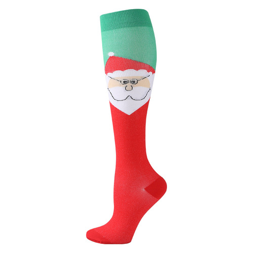 Cross-border Christmas compression socks, sports beautiful legs, calf socks, stockings, elastic socks, socks, men's and women's compression socks wholesale