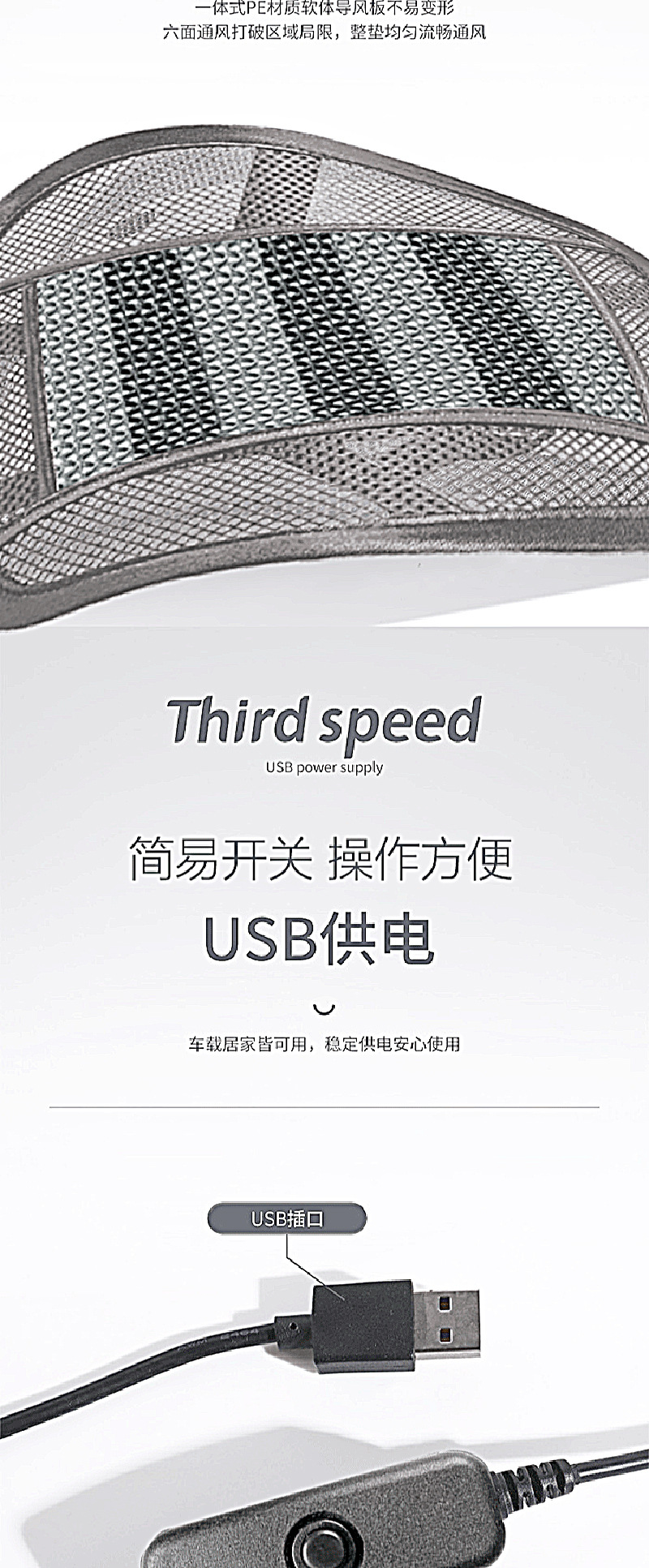 Car Ventilation Lumbar Support with USB Dual Fans, Summer Fan, Wood Bead Massage, Breathable Cooling Car and Office Backrest Cushion