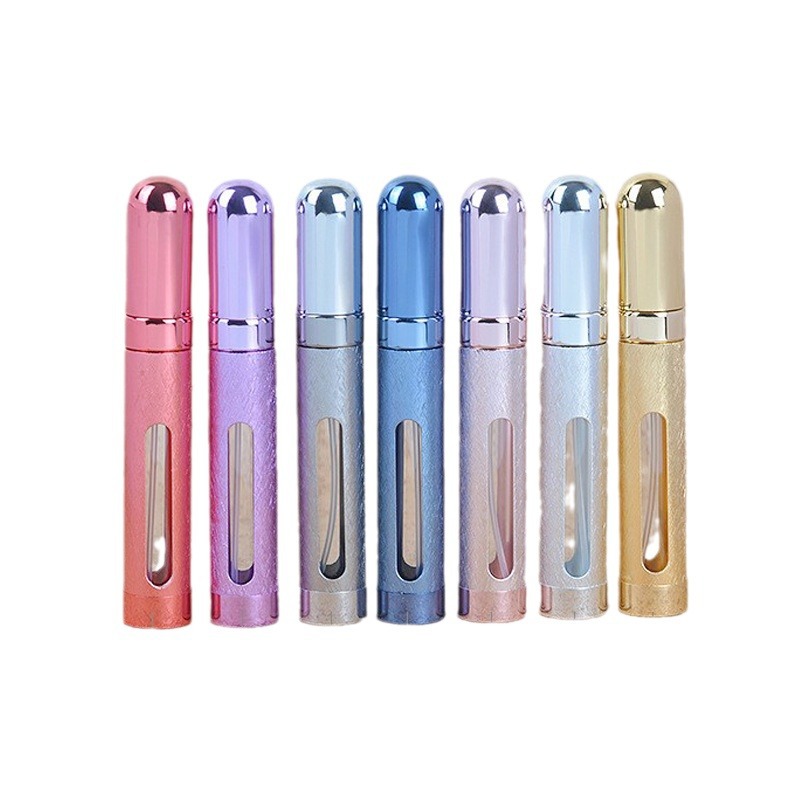 12ML botella de perfume de aluminio electroquímico ventana perfume botella de vidrio perfume portátil sub-botella de spray cosmético