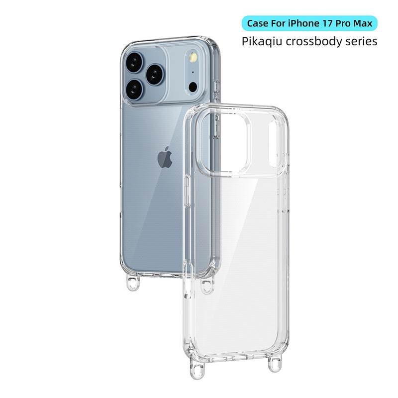 Exclusive Removable Lanyard Mobile Phone Case for Apple Iphone17 Pro Max Transparent Case Pc+Tpu