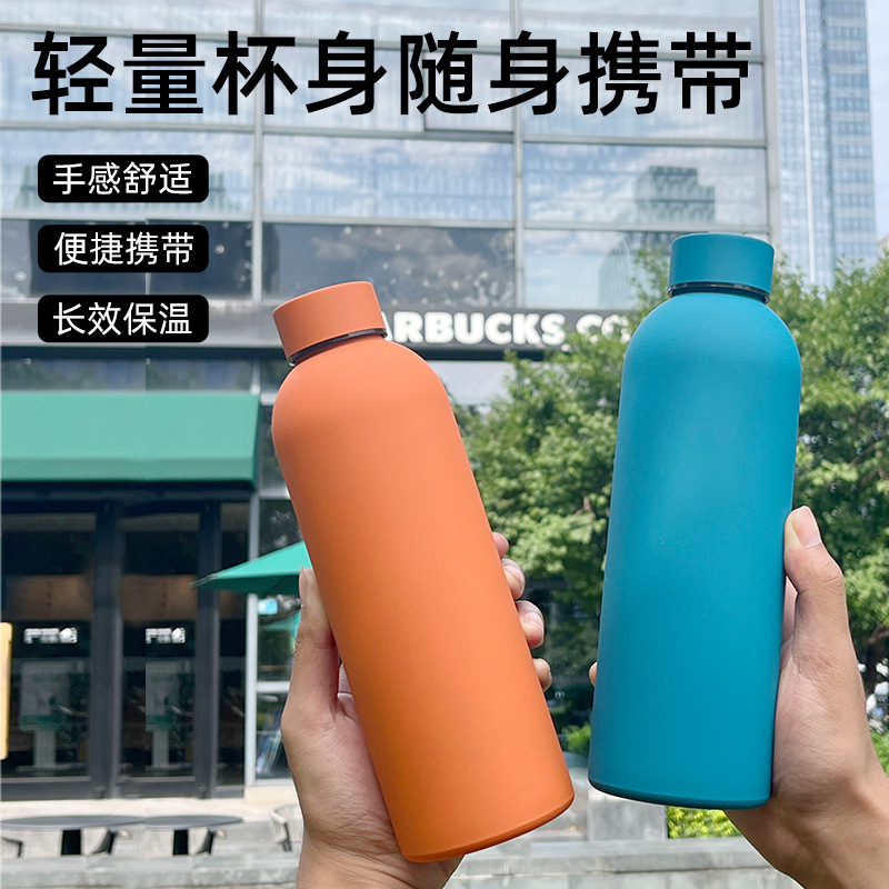 亚马逊304不锈钢保温杯美式小口瓶户外运动水杯大容量橡胶漆水瓶|undefined