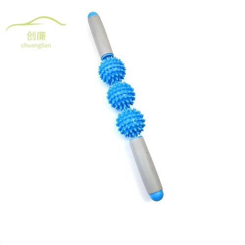 Hedgehog ball muscle massage stick, three-ball wolf tooth fascia stick, relaxation roller yoga massage wheel, five-ball yoga stick