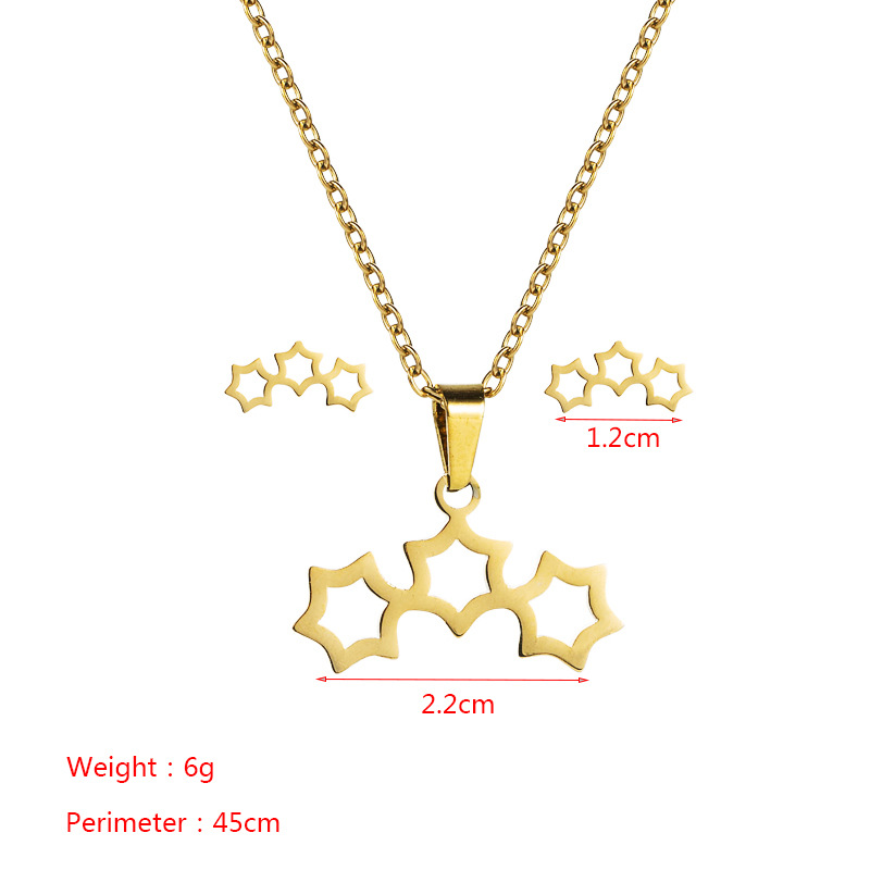 Creative Hollow Love Pendant Necklace Earring Set Accessories