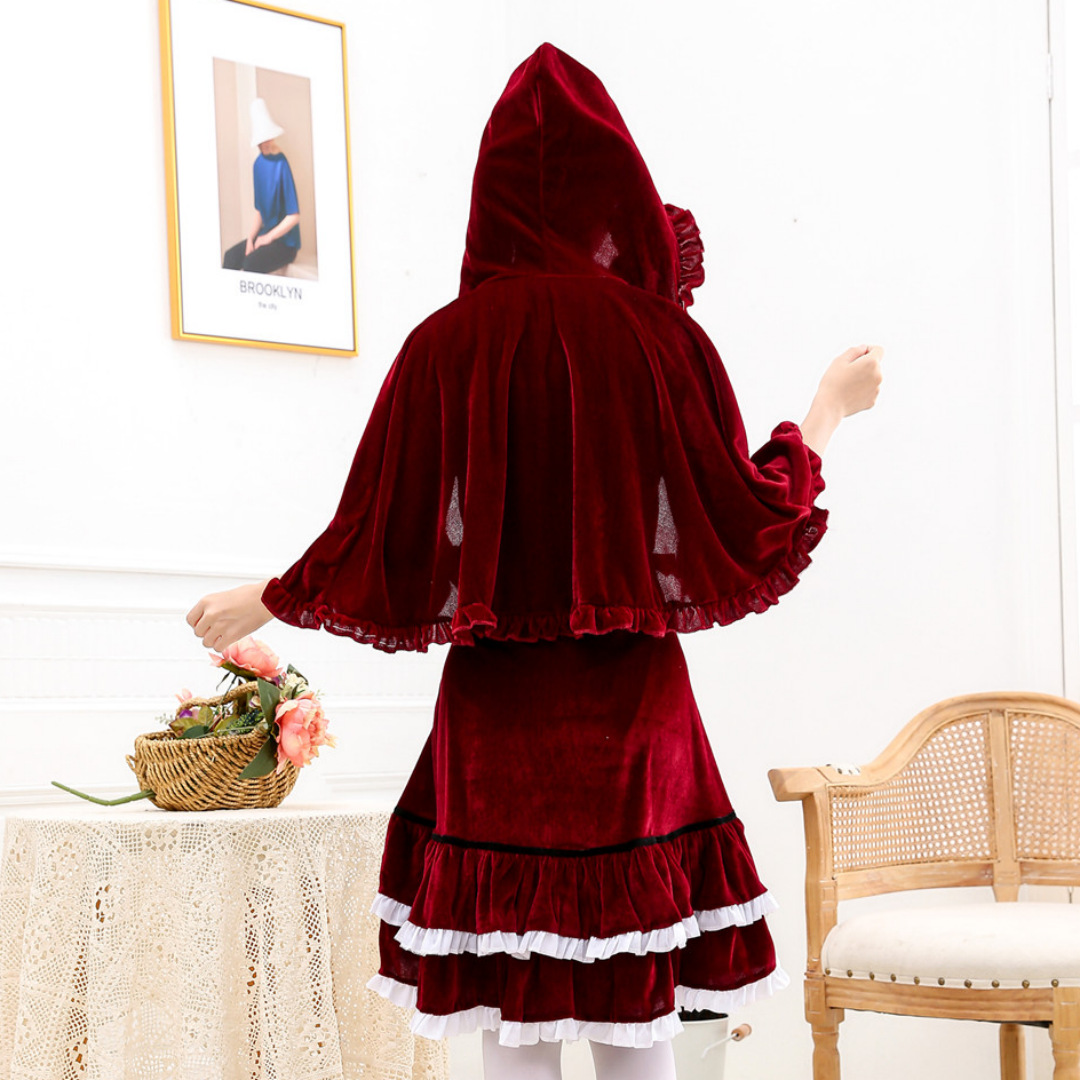 Halloween Costume, Cosplay, Stage Play, Drama, Red Hat, Costume, Cosplay, Burgundy Maid, Maid Costume, House Costume_ecoleips.com