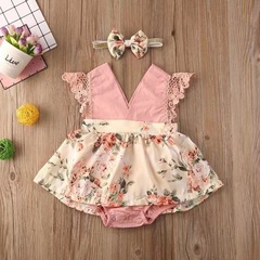 Baby one-piece romper newborn clothing infant sleeveless princess dress summer thin lace crawling suit cross-border wholesale