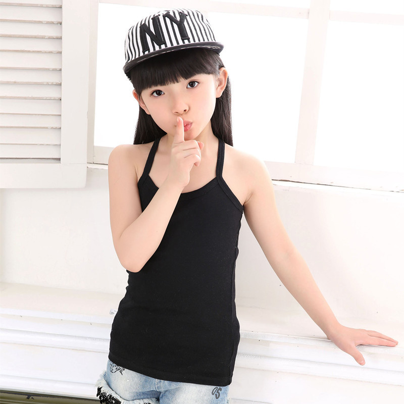 Camiseta de algodón para niños en forma de I para niñas pequeña camisola para niños ropa interior para niñas de verano
