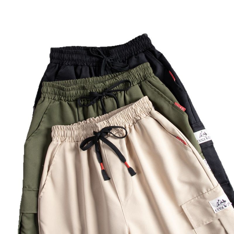 Pantalones cortos de herramienta de verano sueltos de tirada casuales 2025 nuevos pantalones rectos para hombres jóvenes deportivos cómodos