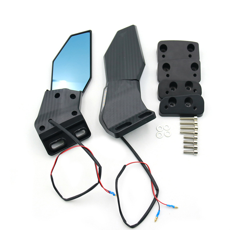 Moxin motorcycle modified rearview mirror universal applicable R25 NMAX NINJA with yellow light sports car reflector