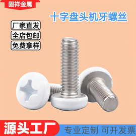 批发碳钢加硬白色烤漆十字圆头螺钉盘头机牙面板灯具专用螺丝定制