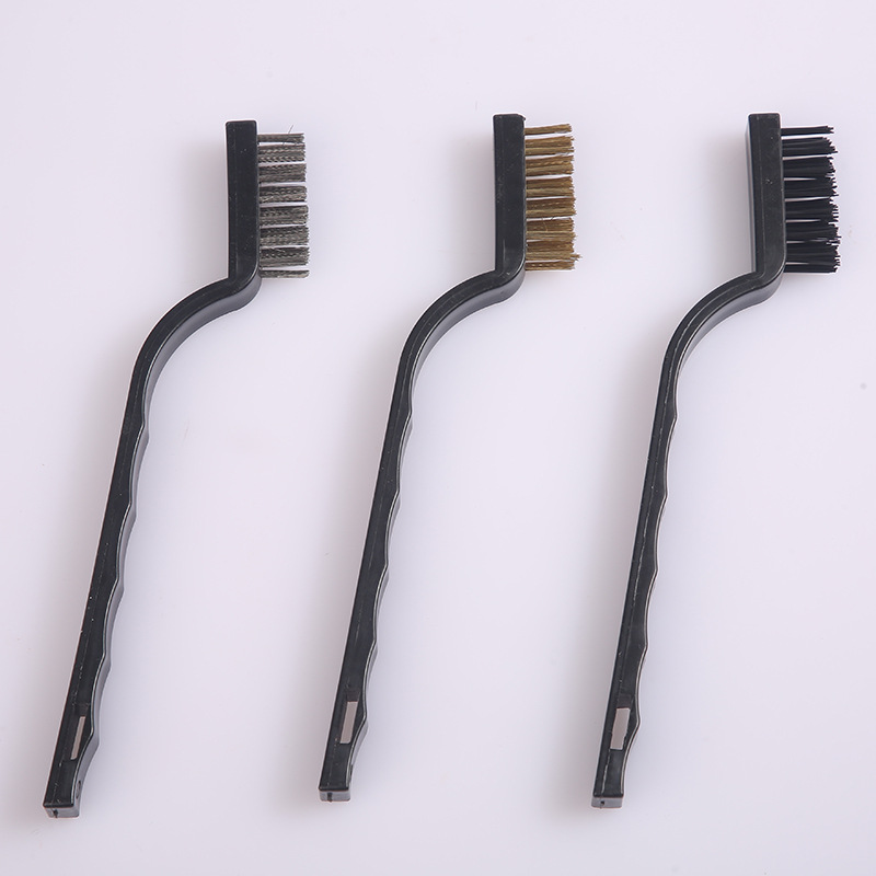 Cepillo de dientes de alambre de acero conjunto de tres piezas cepillo de limpieza de cocina cepillo de desincrustación de metal cepillo de óxido de alambre de acero alambre inoxidable