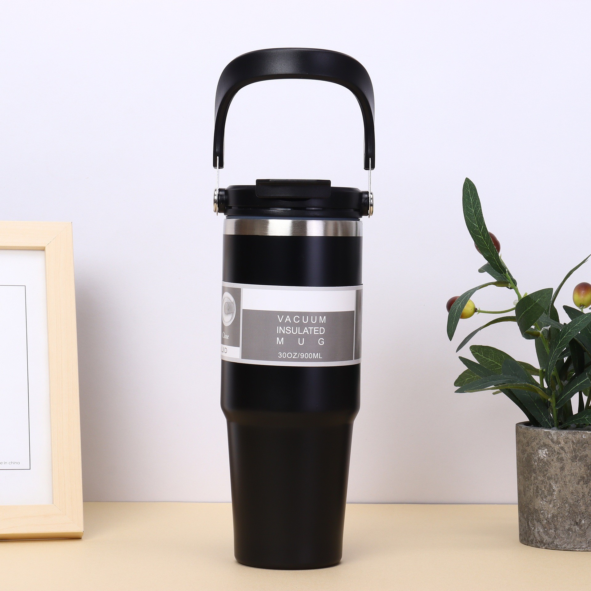 Explosión transfronteriza gradiente 30oz taza de automóvil portátil de gran capacidad con paja 304 taza de aislamiento al vacío de acero inoxidable