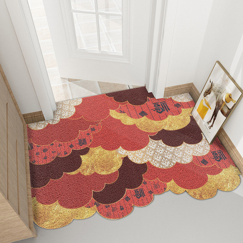 Cuttable net red wire circle floor mat entrance door mat door carpet entry door dust removal household soil-rubbing outdoor foot mat