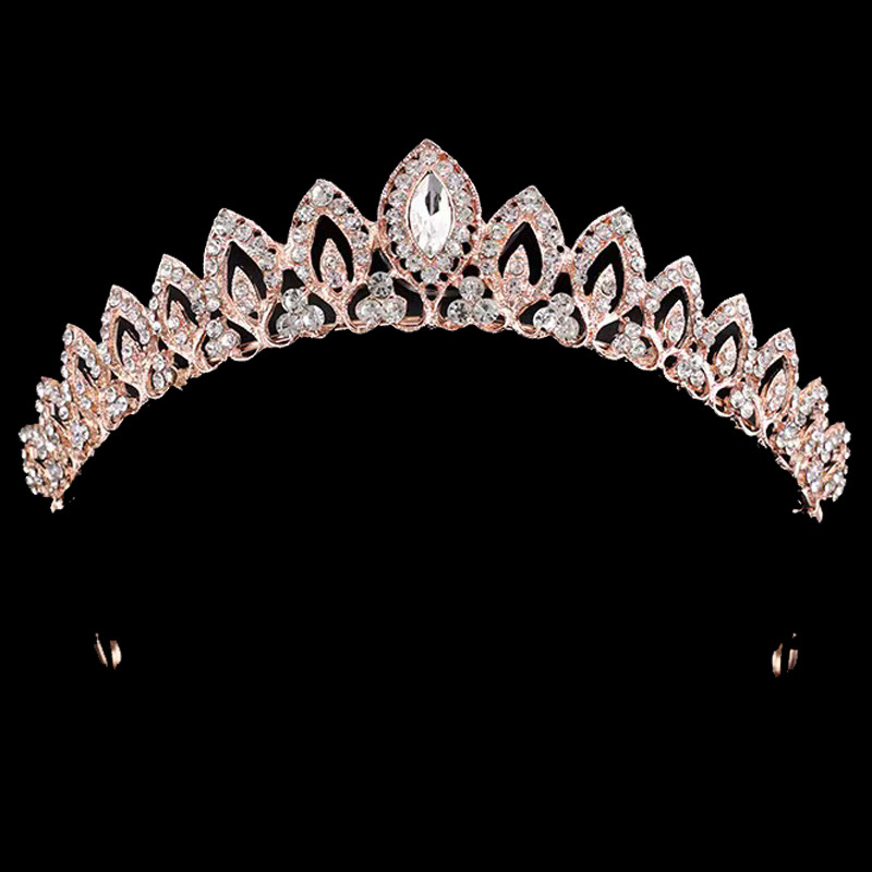 Moda tocado boda corona europea y americana nupcial boda corona hoja versátil aleación rhinestone temperamento accesorios al por mayor