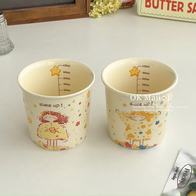 見栄えの良いカップ、コーヒーカップ、オフィスの見栄えの良いセラミックウォーターカップ、カップルマグ、かわいい朝食ミルクカップ|undefined