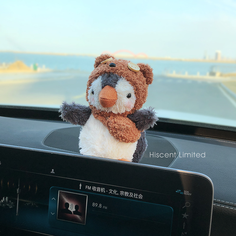 Lindo pingüino decoración de la pantalla del coche decoración del coche decoración del coche muñeca de peluche muñeca niña regalo de novia