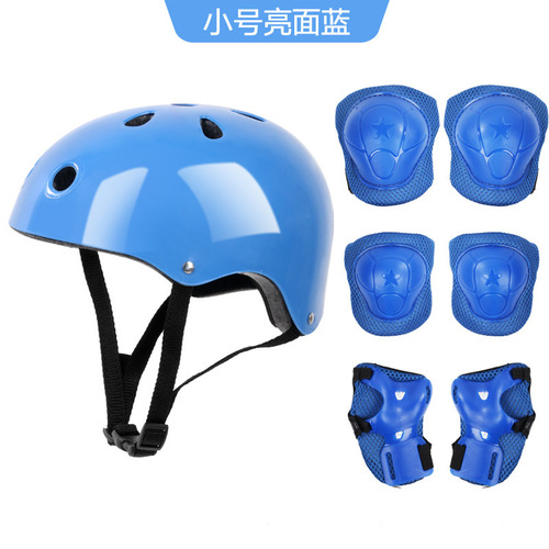 New Plum Blossom Black Bubble Helmet Turtle Protective Gear Set Seven-piece Balance Scooter Scooter Wheel Skates Skate Shoes Protective Gear Set