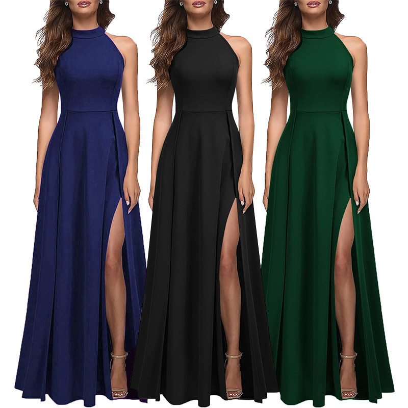 Amazon European and American Cross-Border Long Dress Slimming Off-Shoulder Sexy Bestie Bridesmaid Dress Cocktail Party Evening Dress