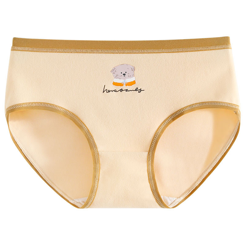 Algodón de las mujeres entrepierna transpirable lindo mediados de la cintura cepillado de la muchacha del triángulo de la muchacha sin costura de la muchacha del otoño y el invierno