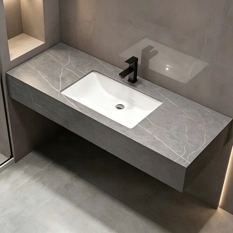 Factory Direct Sales Ceramic Undercounter Basin Bathroom Hand Wash Basin Single Basin Slate Countertop Bathroom Cabinet Wash Basin