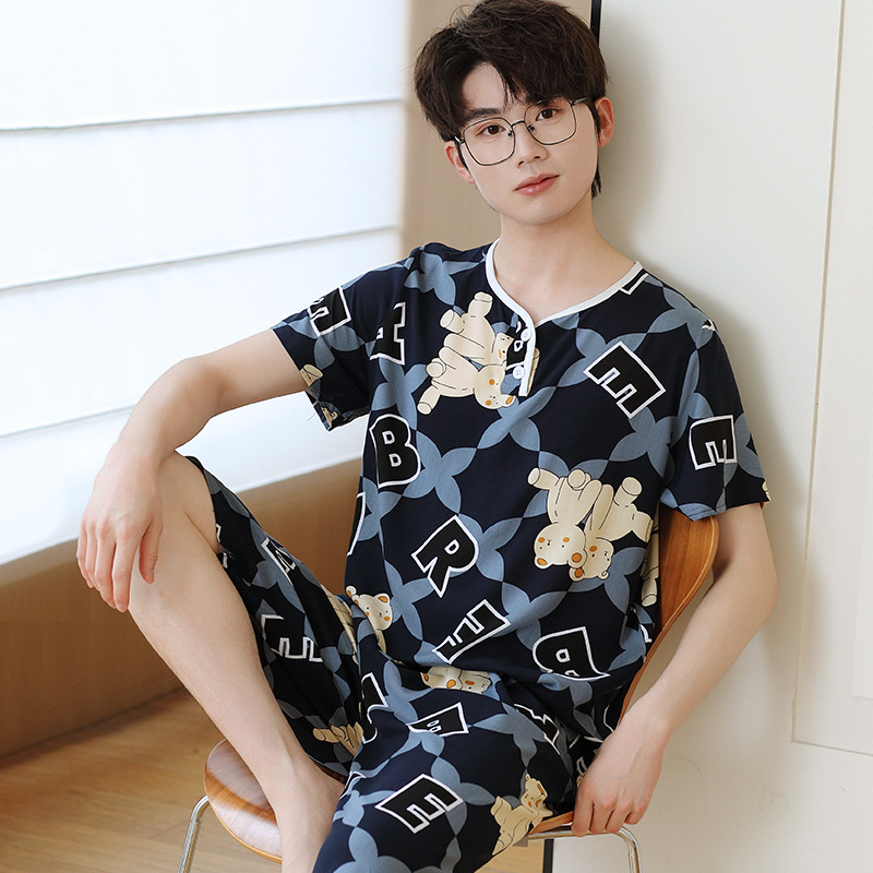 다크 블루 알파벳 베어 (반바지)