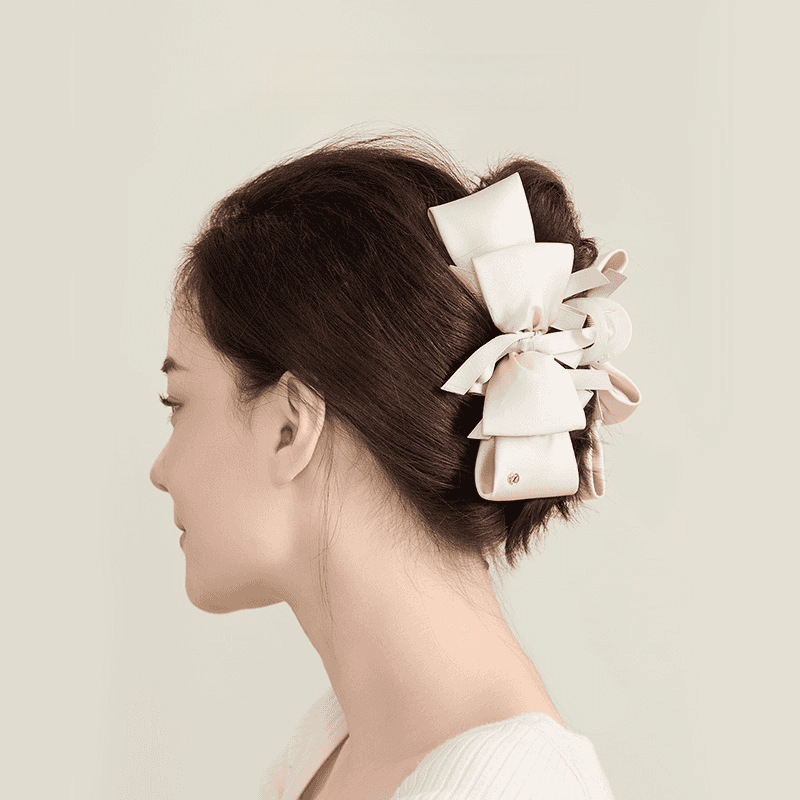 クロスボーダーエレガントなサテンリボン甘い4色大型ヘアピンフレンチスタイルリボンヘアピン帽子|undefined