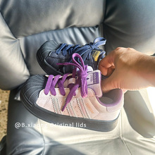 儿童贝壳头板鞋秋季新款男女童韩版魔术贴